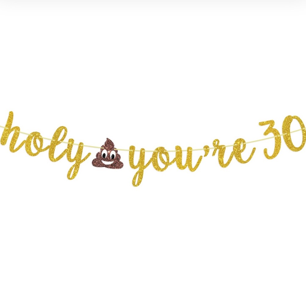 Gold Banner 30th Birthday Party Decorations
